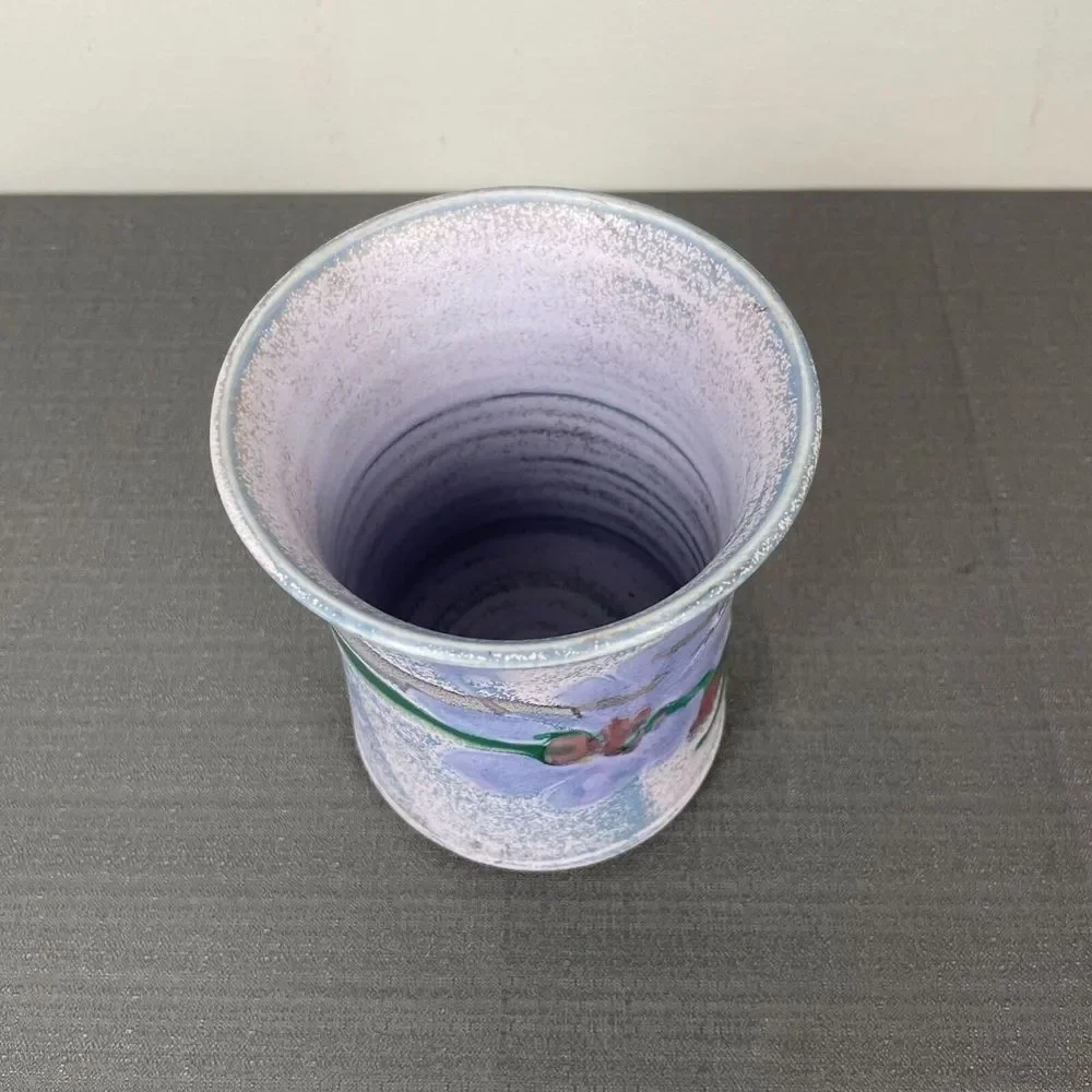 Handmade Studio Pottery‎ Purple Red Green Glaze Vase Container